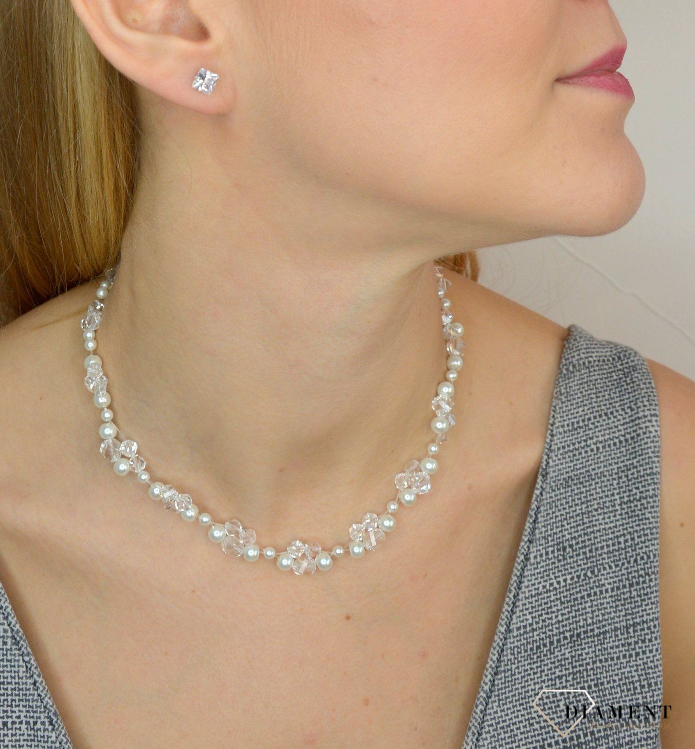 Naszyjnik Swarovski element z perłami syntetycznymi NR 563 wykonana ze srebra próby 925 oraz (1).JPG